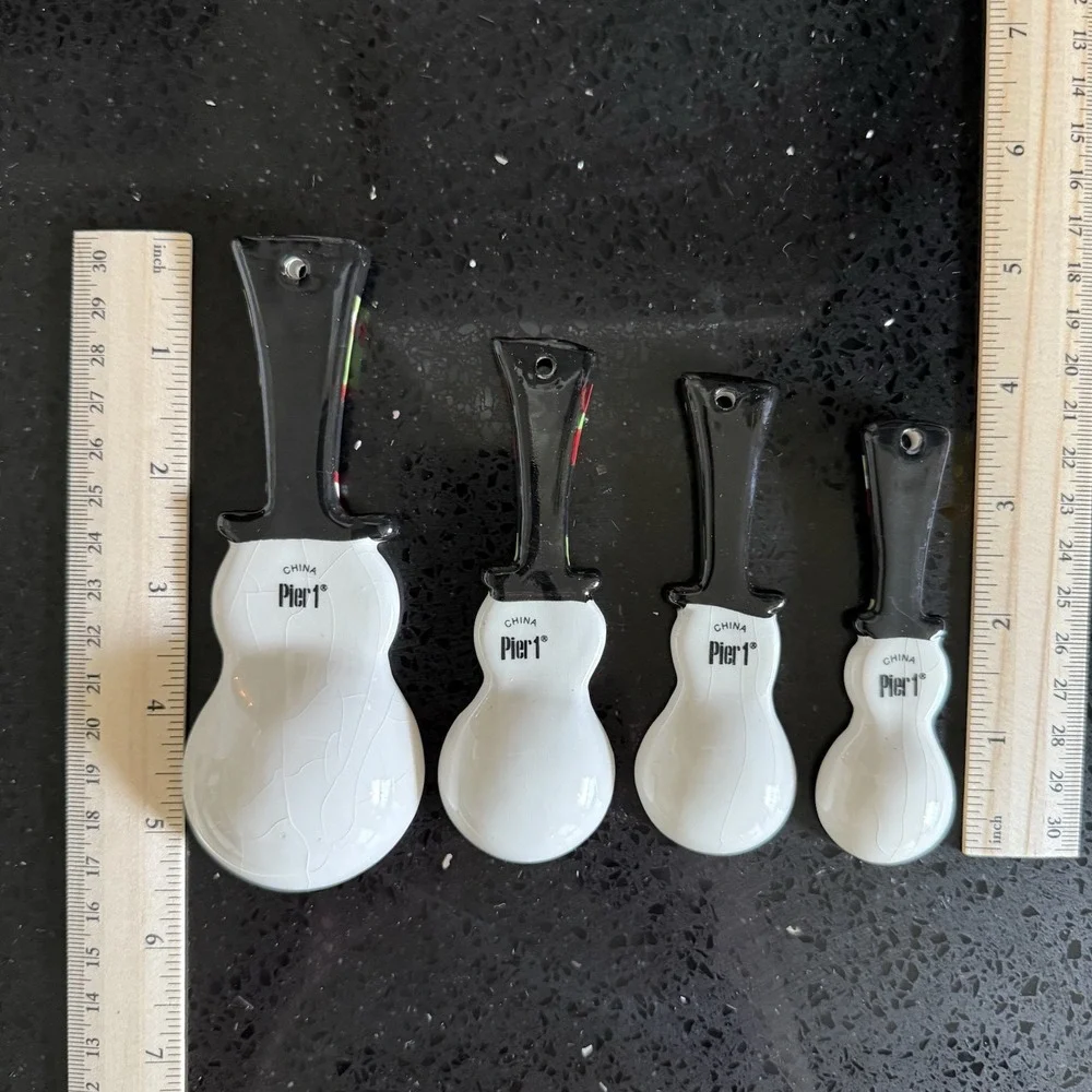 Pier 1 Imports Snowman Measuring Spoons Christmas Holiday Kitchen Decor Set Of 4